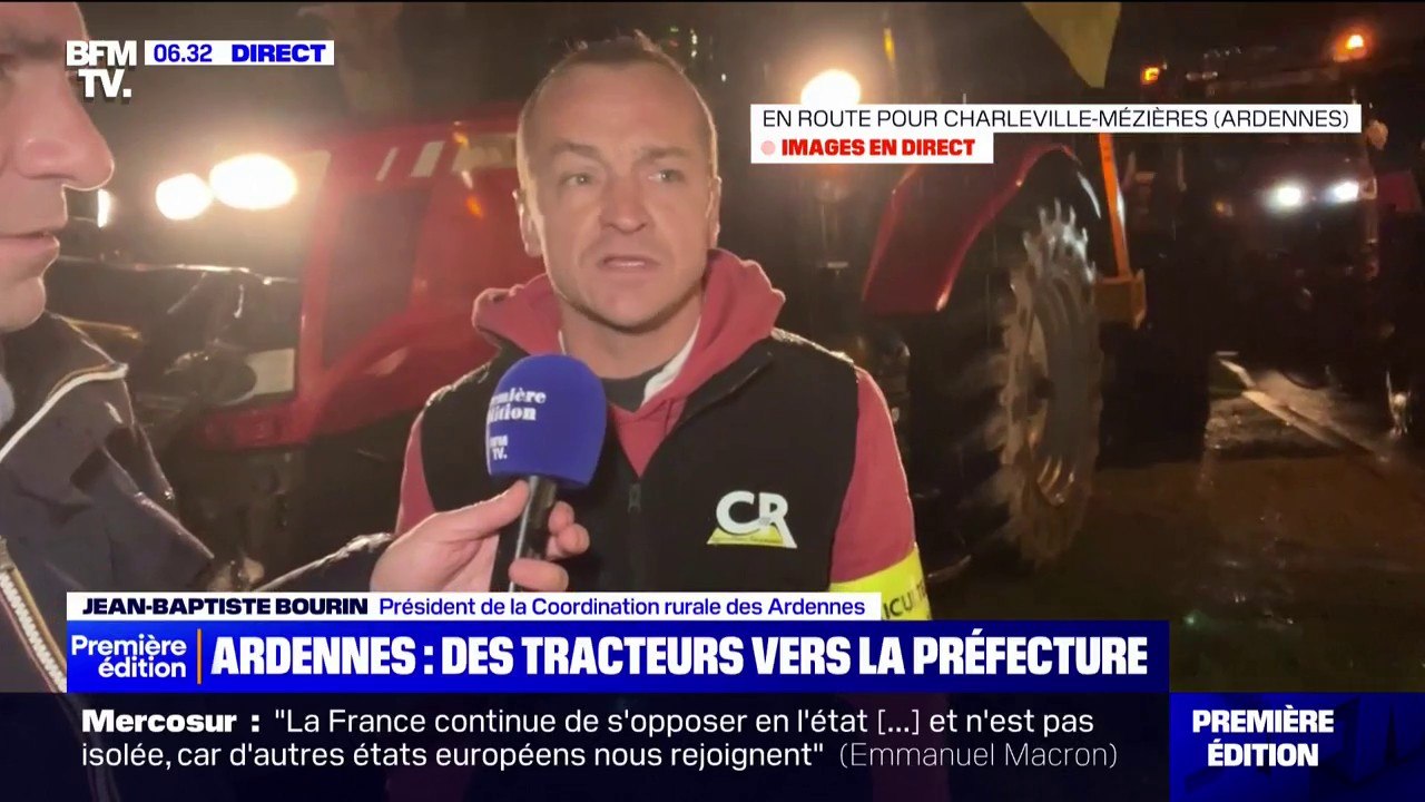 "Pour être écouté, il faut ralentir l'économie française": des tracteurs de la Coordination rurale se dirigent vers la préfecture des Ardennes
