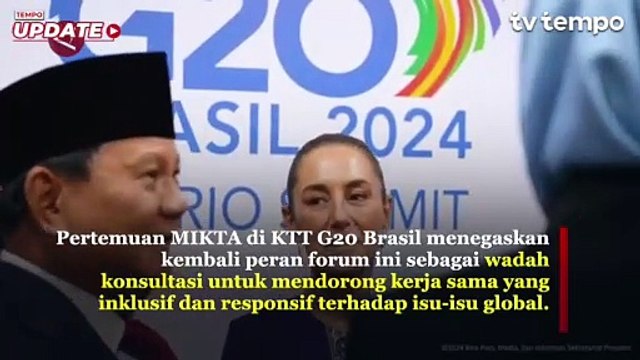 Presiden Prabowo Hadiri MIKTA Saat Pelaksanaan KTT G20 di Rio de Janeiro Brasil