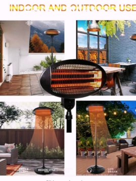 2000W Vertical Infrared Electric Patio Heater for Winter Season for Outdoor Garden Camping Restaurants