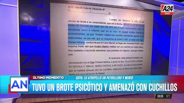 Goya: un hombre con problemas mentales fue atropellado por un patrullero