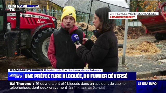 On est dans une démocratie, non une dictature : du fumier déversé devant la préfecture des Ardennes par des agriculteurs de la Coordination rurale