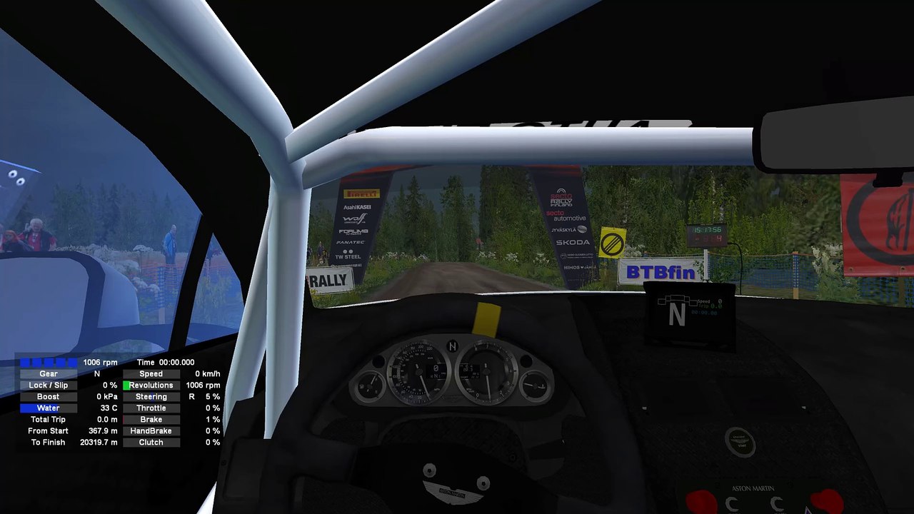 Richard Burns Rally RWD: Paijala I, in an Aston Martin Vantage RGT (Moza R5 Wheel)