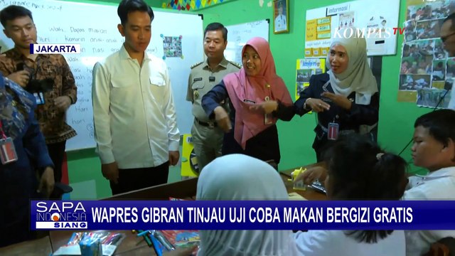 Wapres Gibran Rakabuming Raka Uji Coba Makan Bergizi Gratis di Jakarta Barat