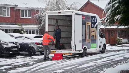 Snow arrives in Wolverhampton.