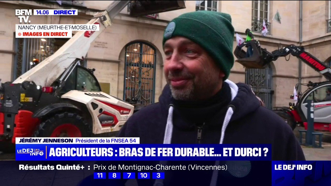 Colère agricole: les agriculteurs de la FDSEA et des "Jeunes agriculteurs de Meurthe-et-Moselle mobilisés devant la préfecture de Nancy