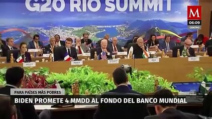 Biden promete 4 mmdd al fondo del Banco Mundial para países más pobres