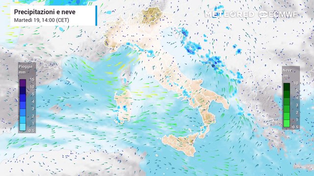Pioggia e neve sull'Italia, la previsione per i prossimi giorni