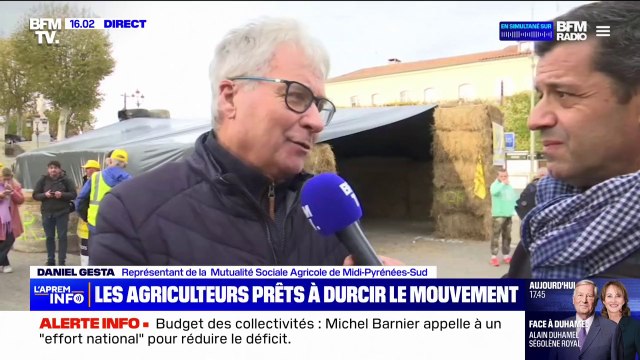 Colère des agriculteurs: L'important, c'est le dialogue , pour Daniel Gesta (représentant de la Mutuelle sociale agricole de Midi-Pyrénées-Sud)