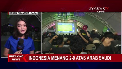 Nobar Bola, Warga Medan Rayakan Kemenangan Indonesia Lawan Arab Saudi