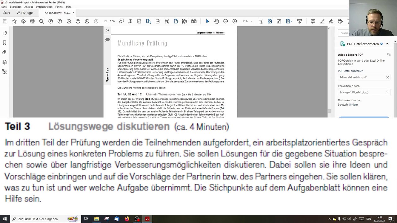 Deutsch-Test für den Beruf B2 – 24 – Sprechen Teil 3 – Lösungswege diskutieren