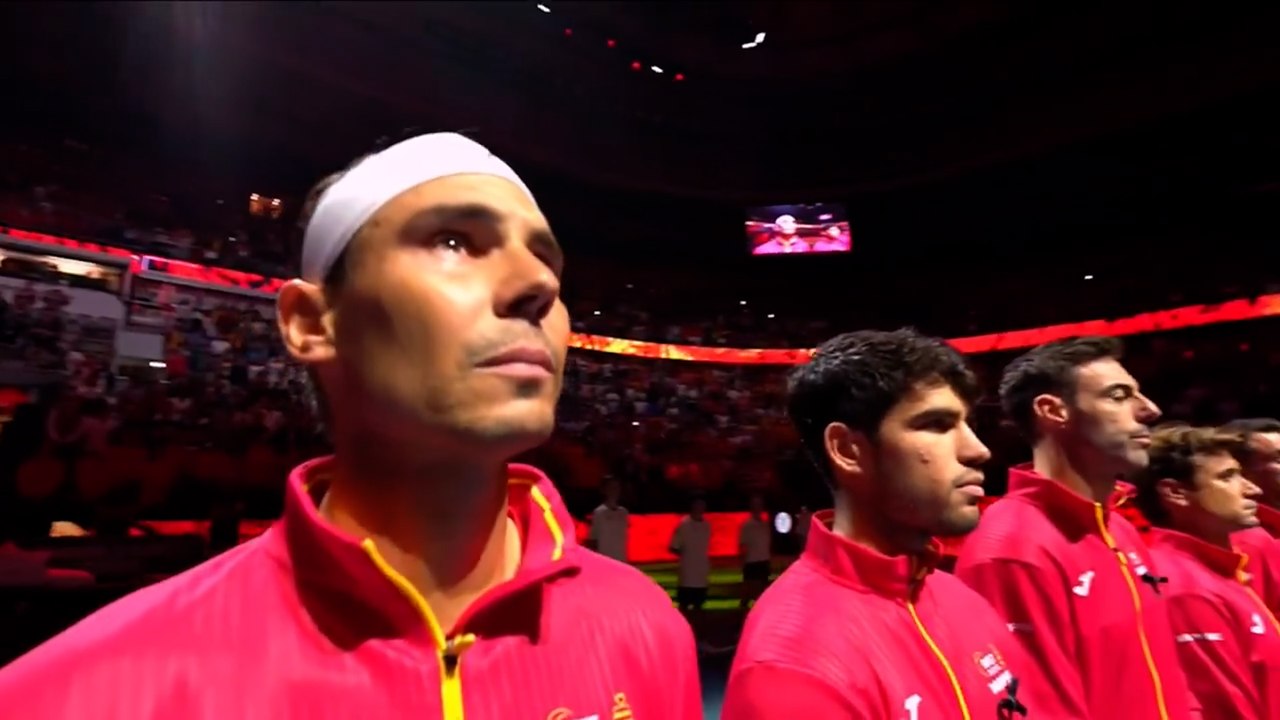 Las lágrimas de Rafa Nadal durante los cuartos de final de la Copa Davis