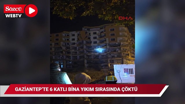 Gaziantep'te 6 katlı bina yıkım sırasında çöktü; o anlar kamerada