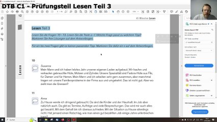 Deutsch-Test für den Beruf C1 – 04 – Prüfungsteil Lesen Teil 3