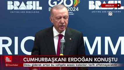 Cumhurbaşkanı Erdoğan: Dozu giderek artan bu vahşete sessiz kalanları tarih affetmeyecektir