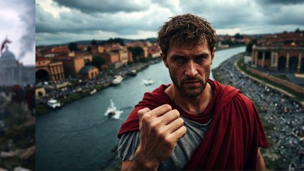 Julio César. El cruce del Rubicón, que desencadenó la guerra civil en Roma.