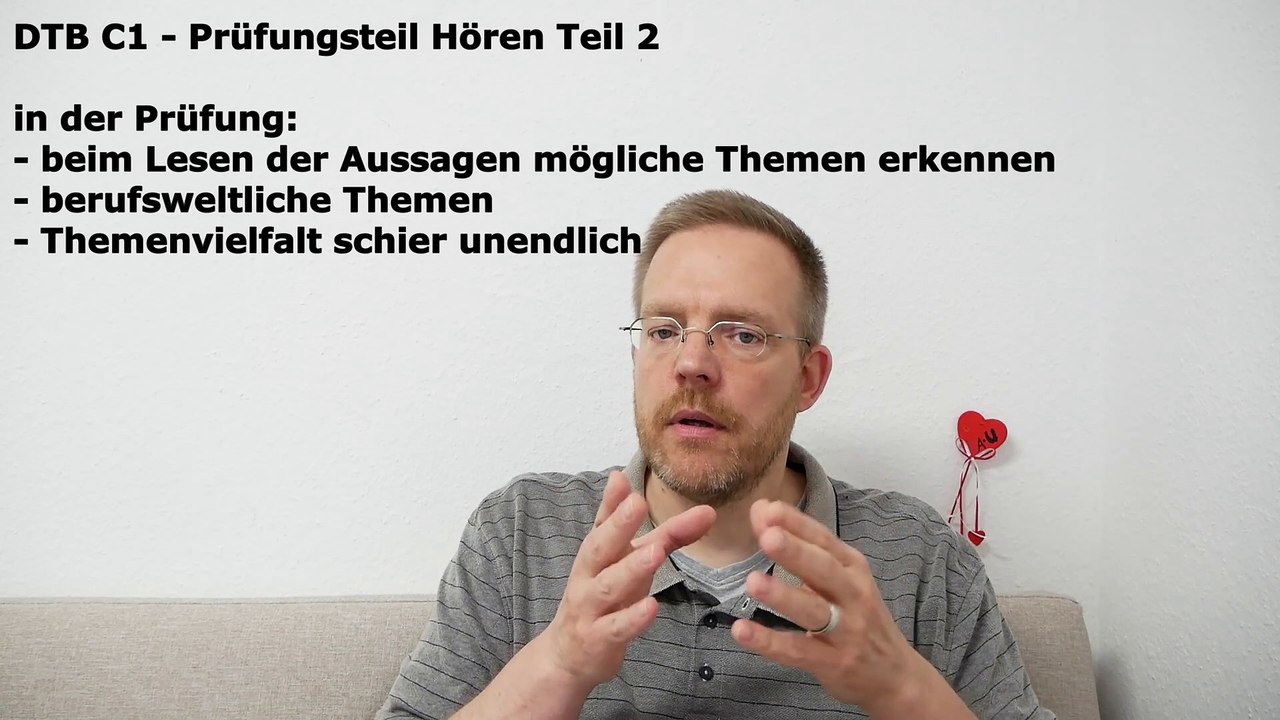 Deutsch-Test für den Beruf C1 – 08 – Prüfungsteil Hören Teil 2