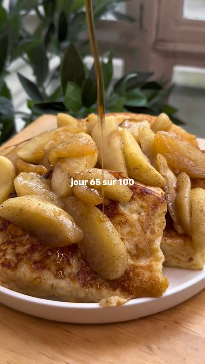Jour 65/100 - Pain perdu facon tarte tatin aux pommes 🍎