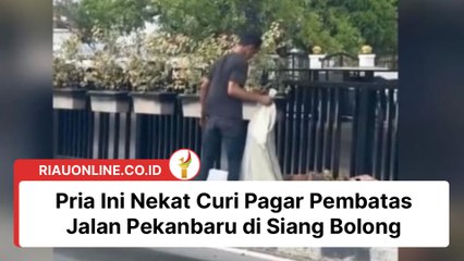 Pria Ini Nekat C*ri Pagar Pembatas Jalan Pekanbaru di Siang Bolong