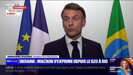 Guerre en Ukraine: Emmanuel Macron appelle "le président Poutine à la raison" et à "participer à une désescalade collective"
