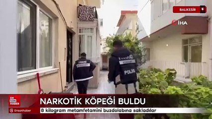 Balıkesir'de 8 kilogram metamfetamini buzdolabına sakladılar, narkotik köpeğinden kaçamadılar