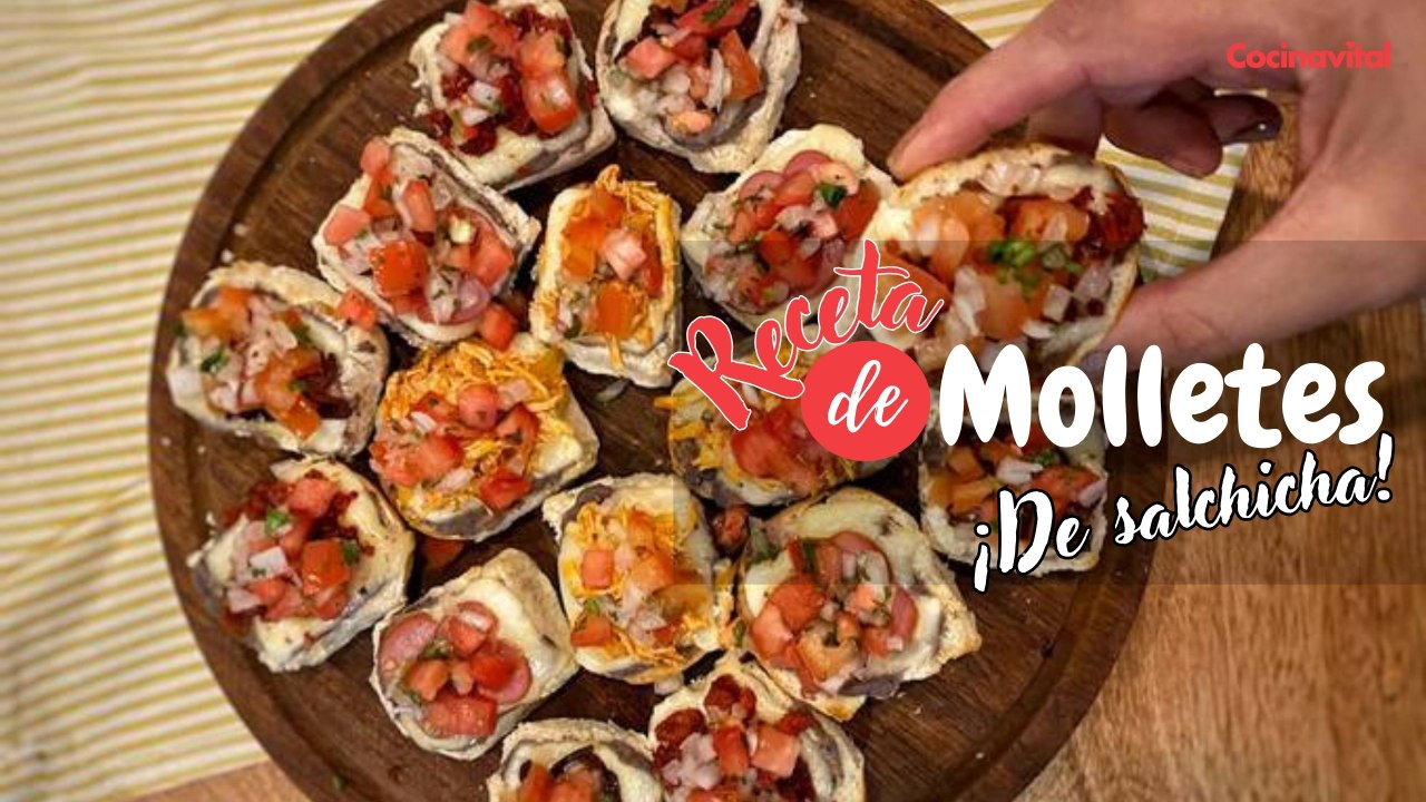 Receta de mini molletes de salchicha, desayuno...