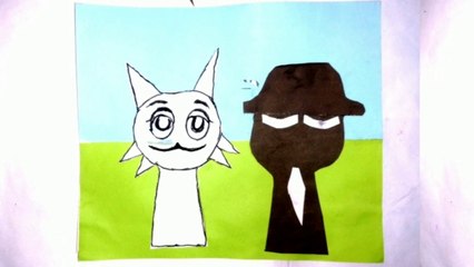 Paper making Wenda x Mr. Black from Incredible Sprunki