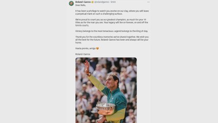 La emotiva carta de Roland Garros para Nadal: “Tu legado vivirá”