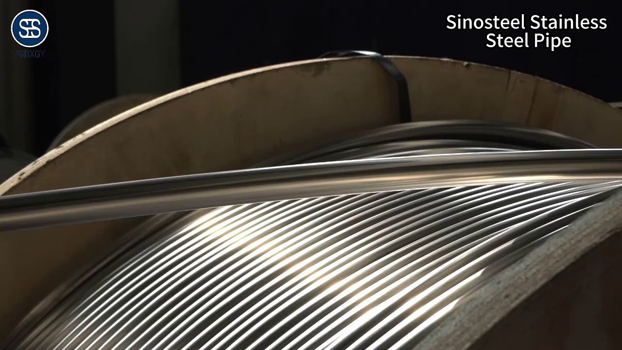 Stainless steel tube coil.