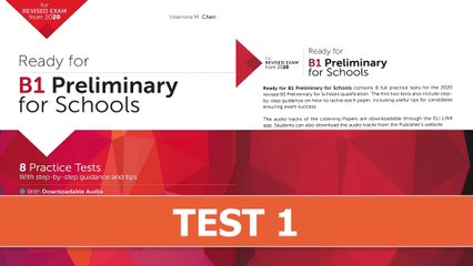 PET Listening - Ready for B1 Preliminary for School 8 Practice Test 1 with ANSWER KEY