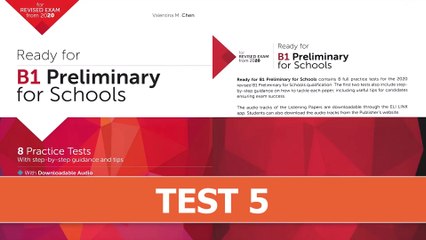 PET Listening - Ready for B1 Preliminary for School 8 Practice Test 5 with ANSWER KEY