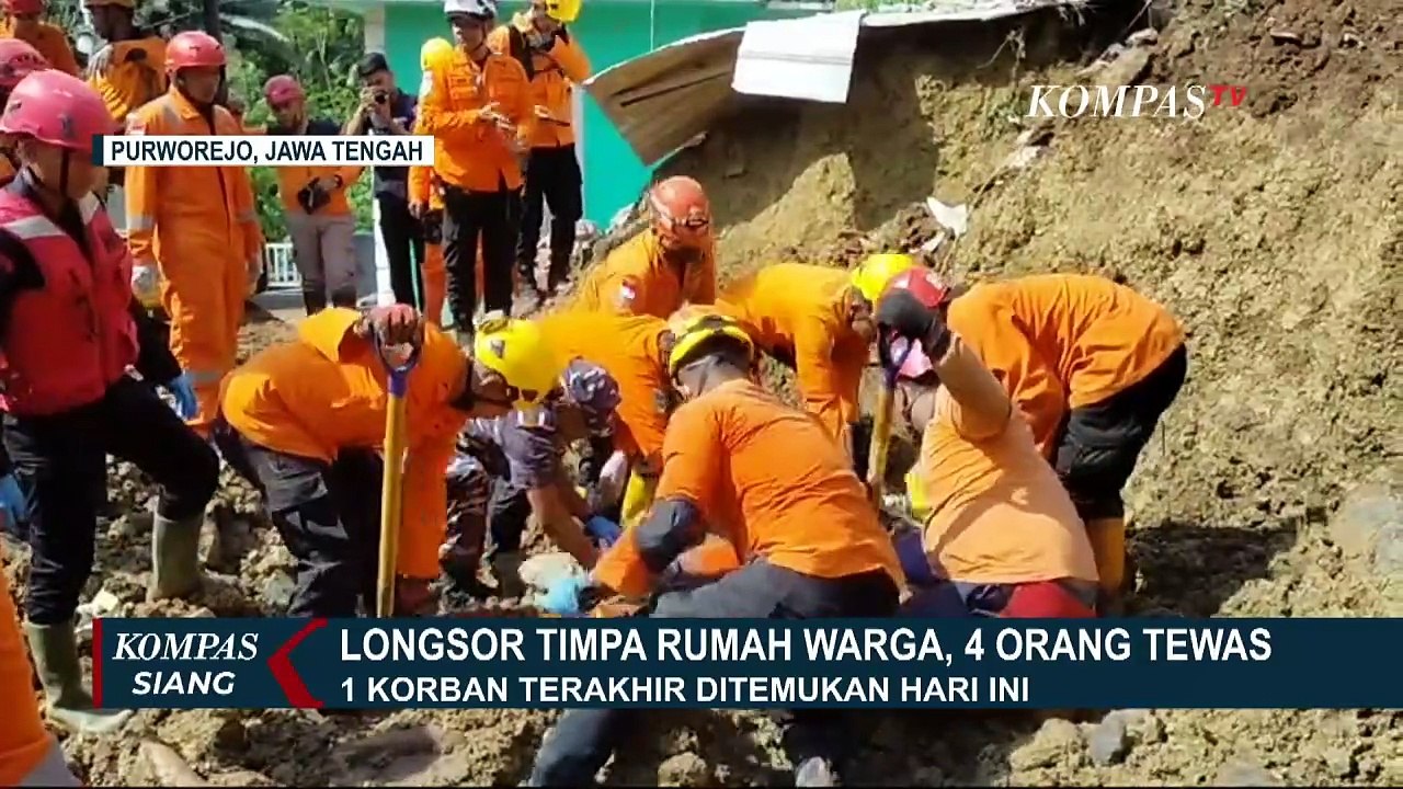 Longsor Purworejo Timpa Rumah, Tim SAR Temukan Korban Tewas Keempat