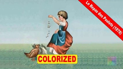 Le Repas des Poulets (1878) | The Chicken Meal | Das Hühnermehl | Old Colorized Movie