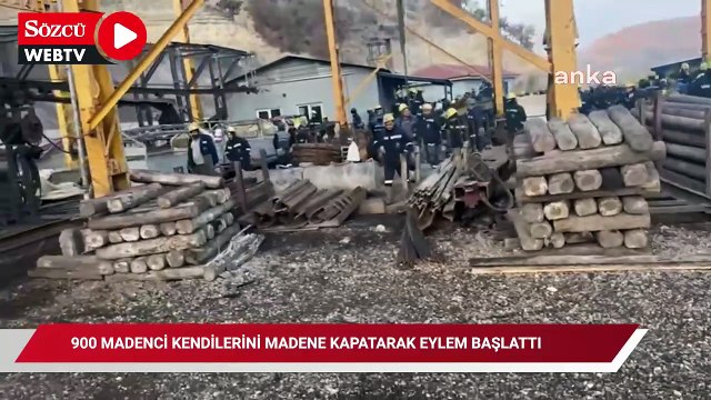 Çayırhan Termik Santrali'nde 900 madenci, kendilerini madene kapatarak eylem başlattı
