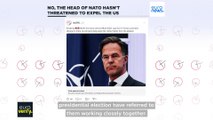 No, NATO's chief has not threatened to expel US