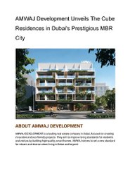 AMWAJ Development Unveils The Cube Residences in Dubai's Prestigious MBR City