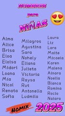 Hermosos nombres para niñas 2025