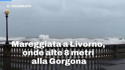 Mareggiata a Livorno, onde alte 8 metri alla Gorgona