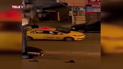 Hamile kadını sokak ortasında darbetti, olay yerine polis geldi.