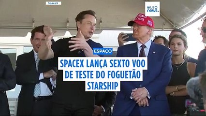 Donald Trump assiste ao lançamento do foguetão Starship