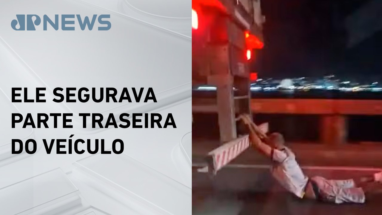 Homem é arrastado por caminhão na ponte Rio-Niterói