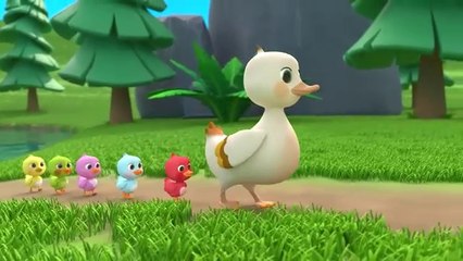 "Newborn Kids Songs: 5 Little Ducks Learn Colors"