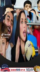 الدكتورة خلود وزوجها أمين قبل مباراة أمس بين الكويت والأردن