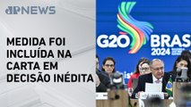 Taxação dos super-ricos entra na declaração do G20