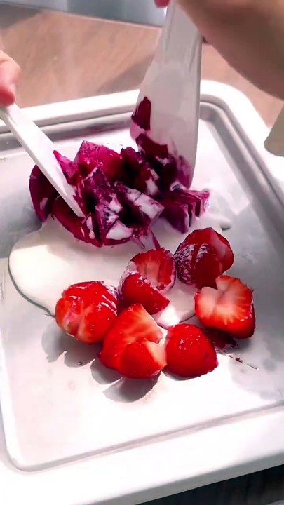 Fruit Ice Cream 과일아이스크림 _asmr _homecafe _icecreamrolls _satisfyingvideo _kitchen _aesthetic(720P_HD)