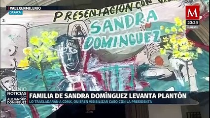 Familiares de Sandra Domínguez trasladan plantón a Palacio Nacional tras 46 días de su desaparición