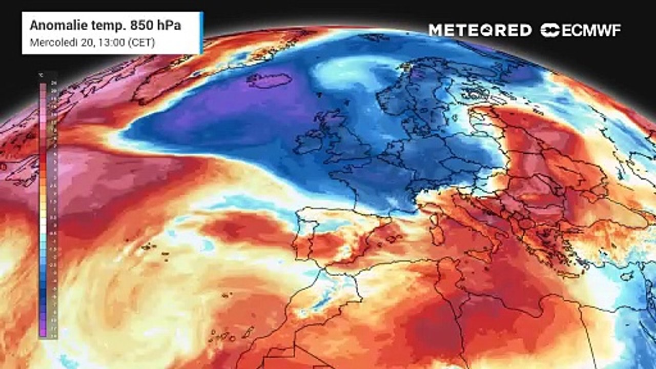 Massa d'aria artica verso l'Europa