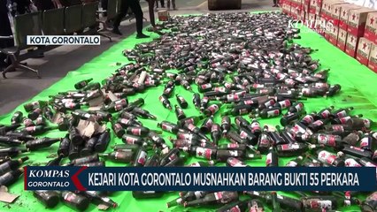 Kejari Kota Gorontalo Musnahkan Barang Bukti 55 Perkara, Didominasi Ribuan Botol Miras