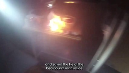 Police rush into smoke-filled burning flat to save man’s life