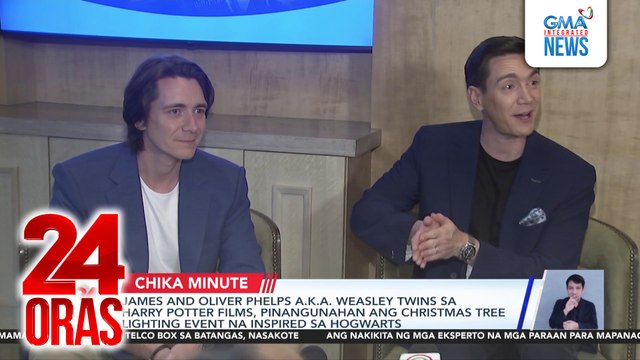James and Oliver Phelps a.k.a Weasley Twins sa Harry Potter films, pinangunahan ang christmas tree lighting event na inspired sa Hogwarts | 24 Oras
