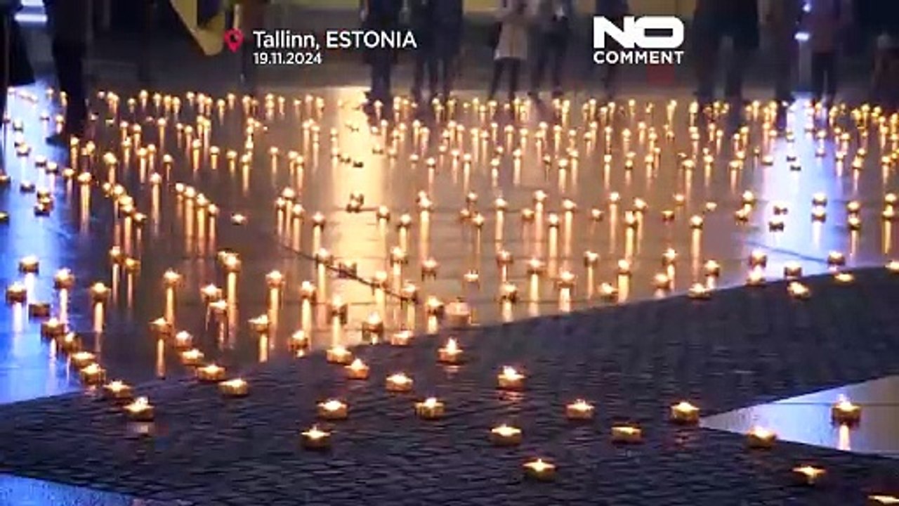No Comment. 1 000 bougies allumées à Tallinn et Riga en solidarité avec l'Ukraine